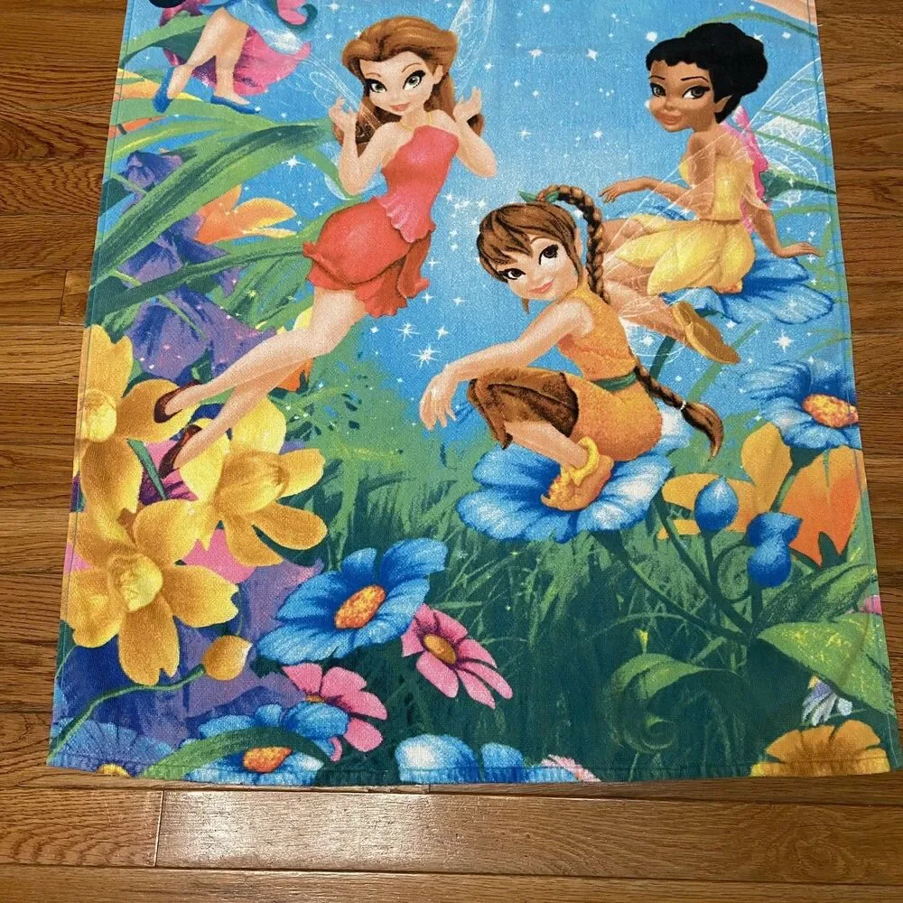 Disney Tinker Bell Fairies Blue Bath Beach Towel Cotton Tinkerbell 2003
